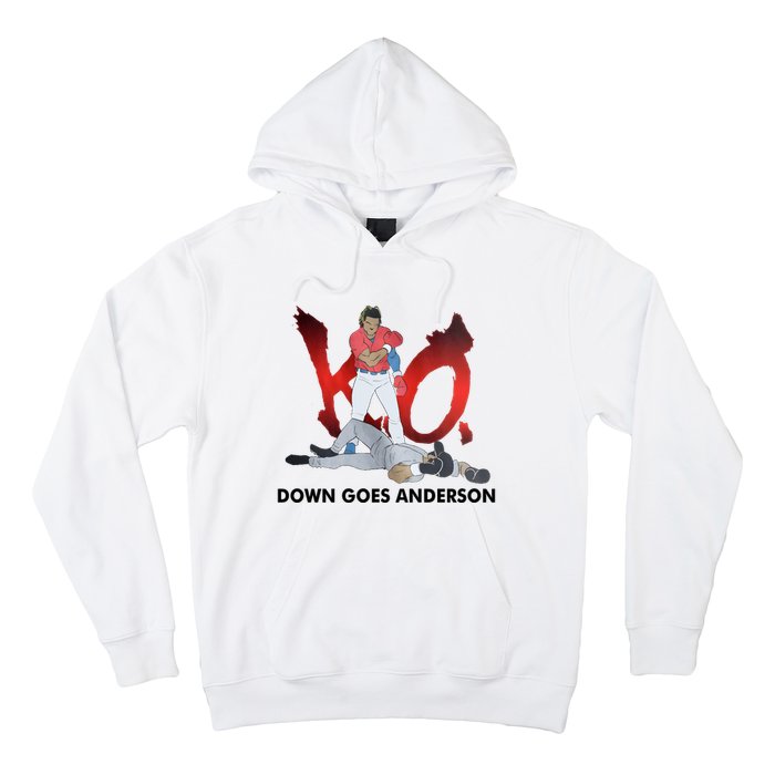 Down Goes Anderson Funny Baseball Meme Hoodie