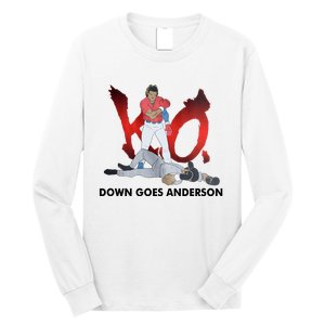 Down Goes Anderson Funny Baseball Meme Long Sleeve Shirt