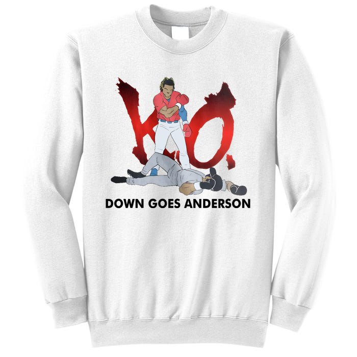 Down Goes Anderson Funny Baseball Meme Sweatshirt