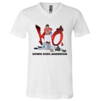 Down Goes Anderson Funny Baseball Meme V-Neck T-Shirt