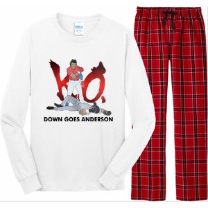 Down Goes Anderson Funny Baseball Meme Long Sleeve Pajama Set