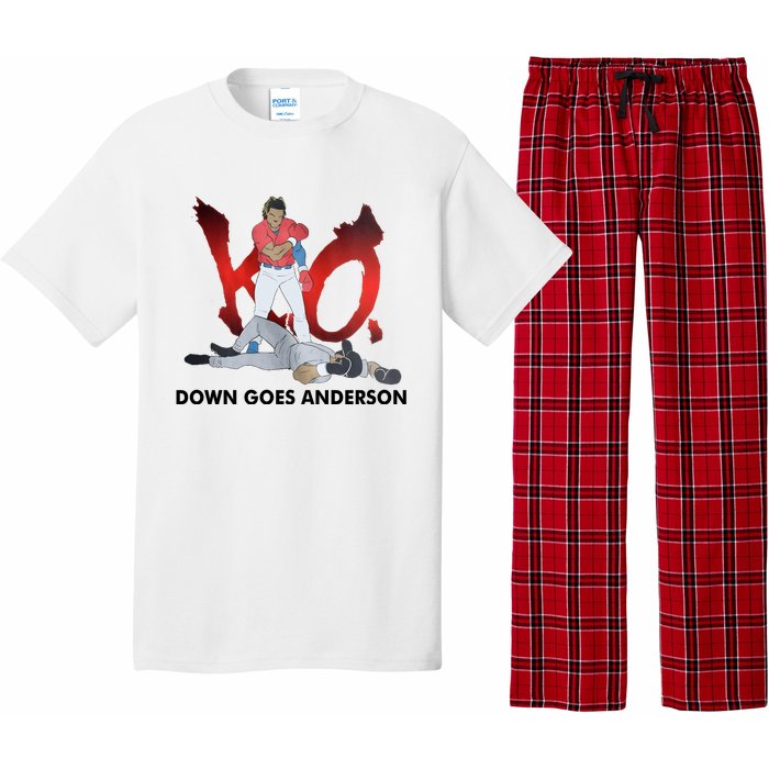 Down Goes Anderson Funny Baseball Meme Pajama Set