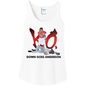 Down Goes Anderson Funny Baseball Meme Ladies Essential Tank