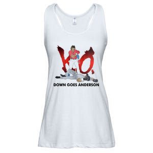 Down Goes Anderson Funny Baseball Meme Ladies Essential Flowy Tank