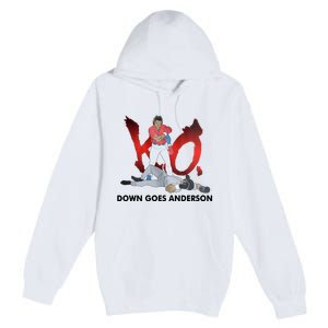 Down Goes Anderson Funny Baseball Meme Premium Pullover Hoodie