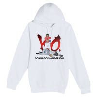 Down Goes Anderson Funny Baseball Meme Premium Pullover Hoodie