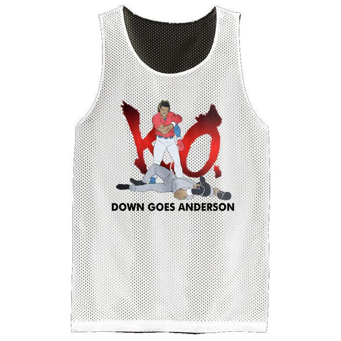 Down Goes Anderson Funny Baseball Meme Mesh Reversible Basketball Jersey Tank