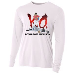 Down Goes Anderson Funny Baseball Meme Cooling Performance Long Sleeve Crew