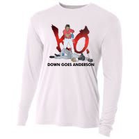 Down Goes Anderson Funny Baseball Meme Cooling Performance Long Sleeve Crew