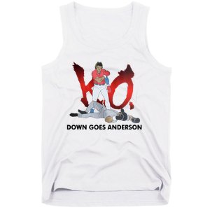 Down Goes Anderson Funny Baseball Meme Tank Top