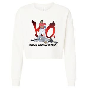 Down Goes Anderson Funny Baseball Meme Cropped Pullover Crew