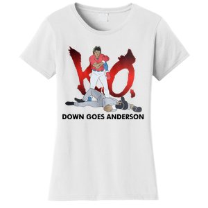 Down Goes Anderson Funny Baseball Meme Women's T-Shirt