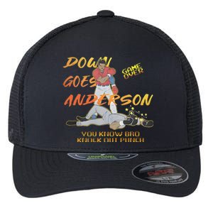 Down Goes Anderson Funny Baseball Meme Flexfit Unipanel Trucker Cap