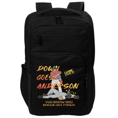 Down Goes Anderson Funny Baseball Meme Impact Tech Backpack