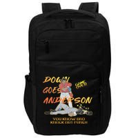Down Goes Anderson Funny Baseball Meme Impact Tech Backpack