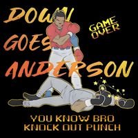 Down Goes Anderson Funny Baseball Meme Backpack