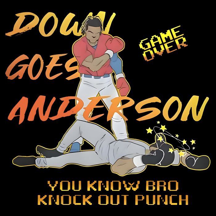 Down Goes Anderson Funny Baseball Meme Backpack