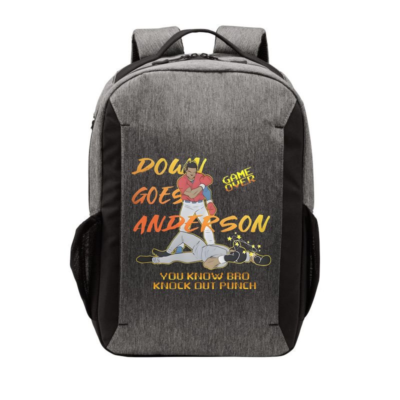 Down Goes Anderson Funny Baseball Meme Vector Backpack