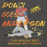 Down Goes Anderson Funny Baseball Meme Vector Backpack