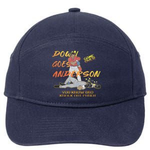 Down Goes Anderson Funny Baseball Meme 7-Panel Snapback Hat