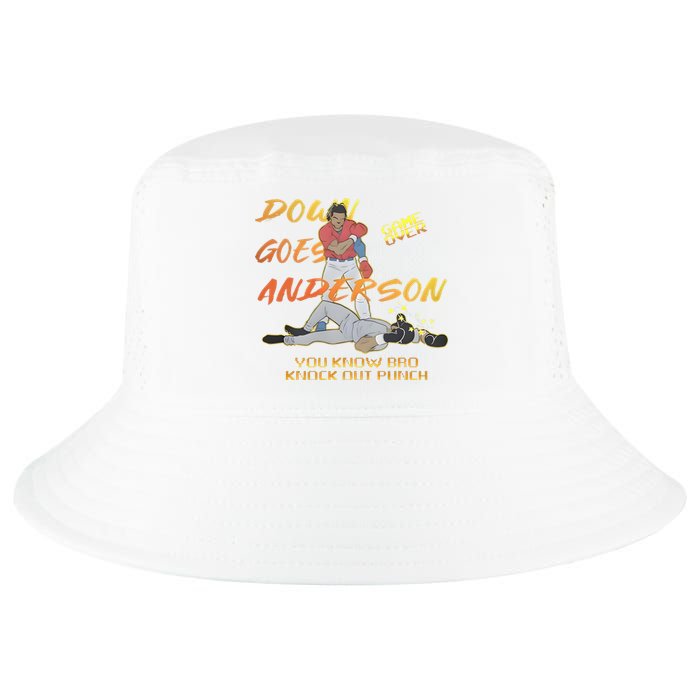 Down Goes Anderson Funny Baseball Meme Cool Comfort Performance Bucket Hat