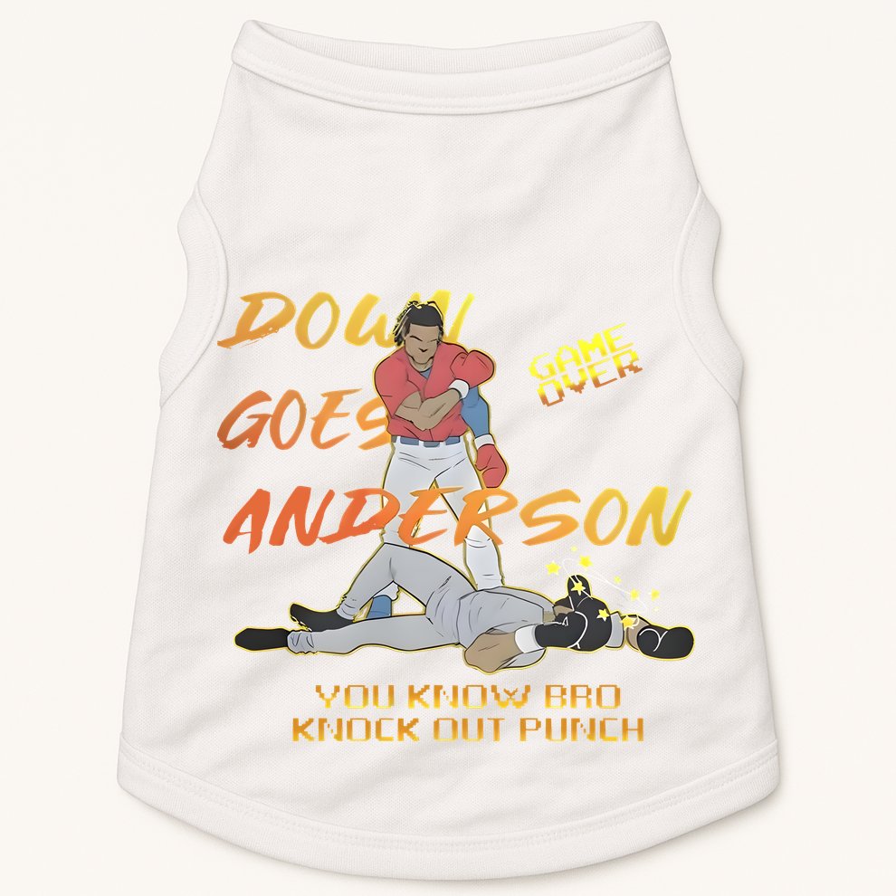 Down Goes Anderson Funny Baseball Meme Doggie Tank
