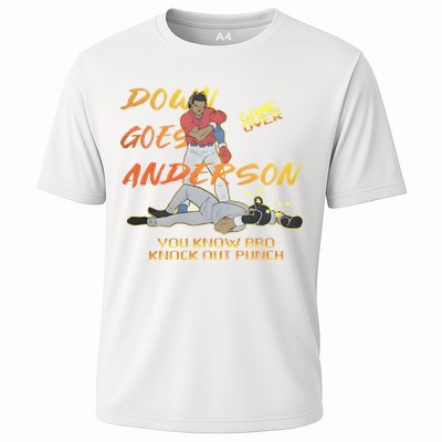 Down Goes Anderson Funny Baseball Meme Cooling Performance Crew T-Shirt