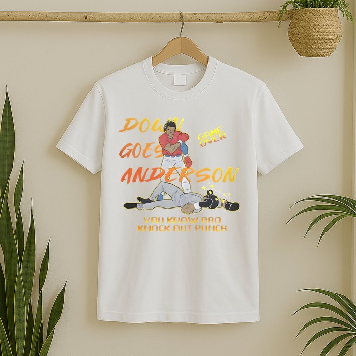 Down Goes Anderson Funny Baseball Meme T-Shirt