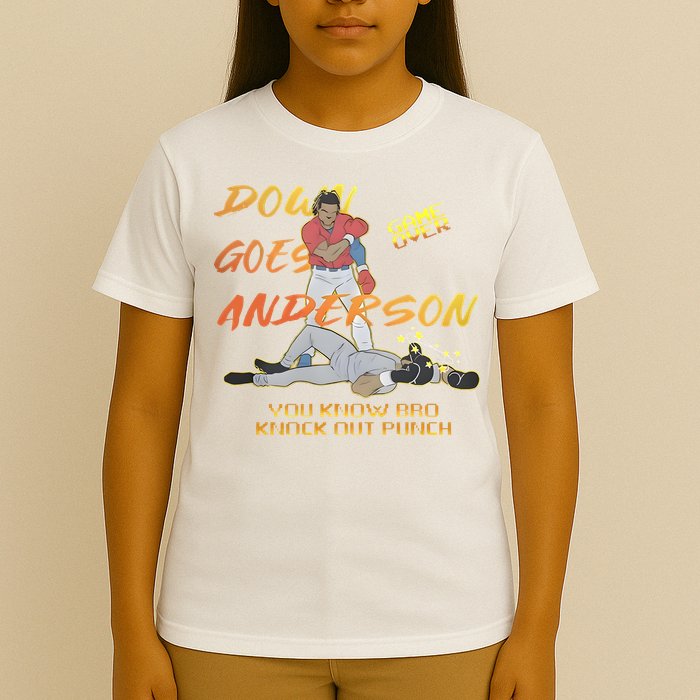 Down Goes Anderson Funny Baseball Meme T-Shirt