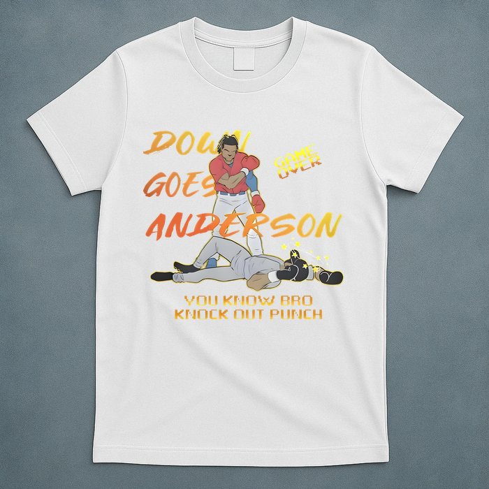 Down Goes Anderson Funny Baseball Meme T-Shirt