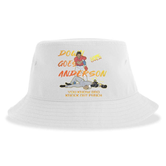 Down Goes Anderson Funny Baseball Meme Sustainable Bucket Hat