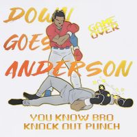 Down Goes Anderson Funny Baseball Meme Bucket Hat