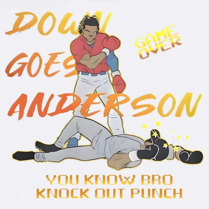 Down Goes Anderson Funny Baseball Meme Bucket Hat