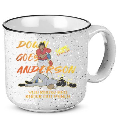 Down Goes Anderson Funny Baseball Meme 15oz Campfire Ceramic Mug