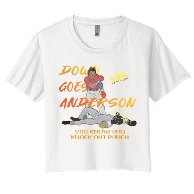 Down Goes Anderson Funny Baseball Meme Women's Crop Top Tee