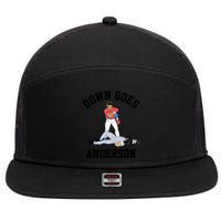 Down Goes Anderson 7 Panel Mesh Trucker Snapback Hat