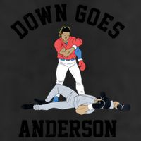 Down Goes Anderson 7 Panel Mesh Trucker Snapback Hat