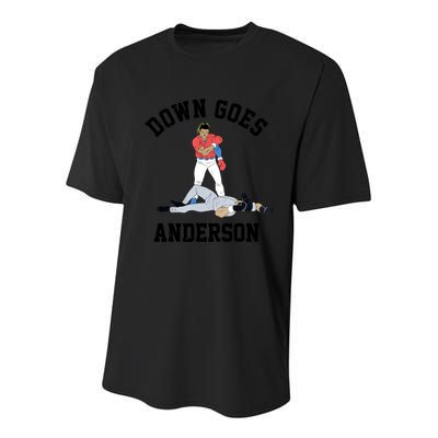 Down Goes Anderson Youth Performance Sprint T-Shirt