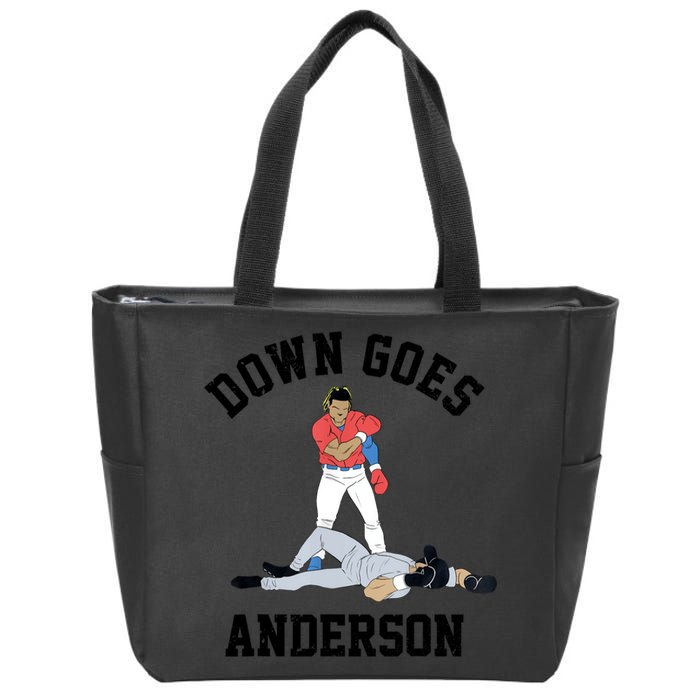 Down Goes Anderson Zip Tote Bag