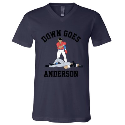 Down Goes Anderson V-Neck T-Shirt