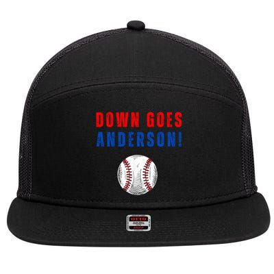 Down Goes Anderson 7 Panel Mesh Trucker Snapback Hat