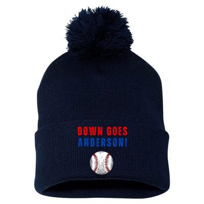 Down Goes Anderson Pom Pom 12in Knit Beanie