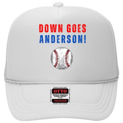 Down Goes Anderson High Crown Mesh Back Trucker Hat