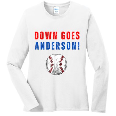 Down Goes Anderson Ladies Long Sleeve Shirt