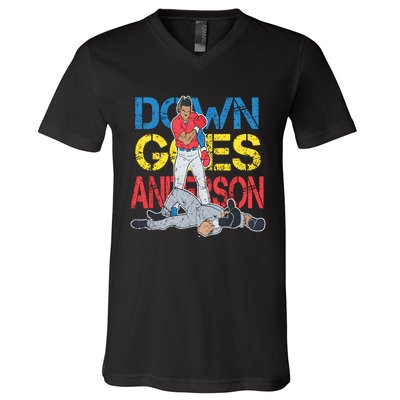 Down Goes Anderson V-Neck T-Shirt