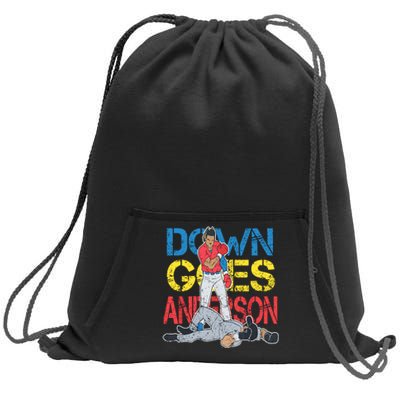 Down Goes Anderson Sweatshirt Cinch Pack Bag