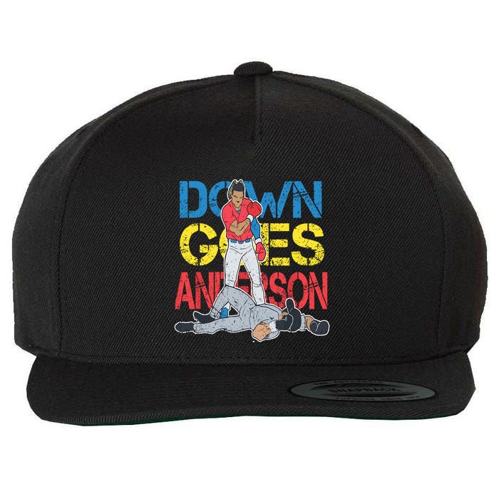 Down Goes Anderson Wool Snapback Cap