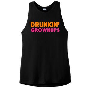 Drunkin' Grownups Adult Party Sarcastic Funny Humor Ladies PosiCharge Tri-Blend Wicking Tank