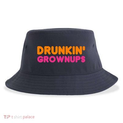 Drunkin' Grownups Adult Party Sarcastic Funny Humor Sustainable Bucket Hat