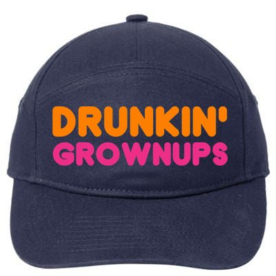 Drunkin' Grownups Adult Party Sarcastic Funny Humor 7-Panel Snapback Hat